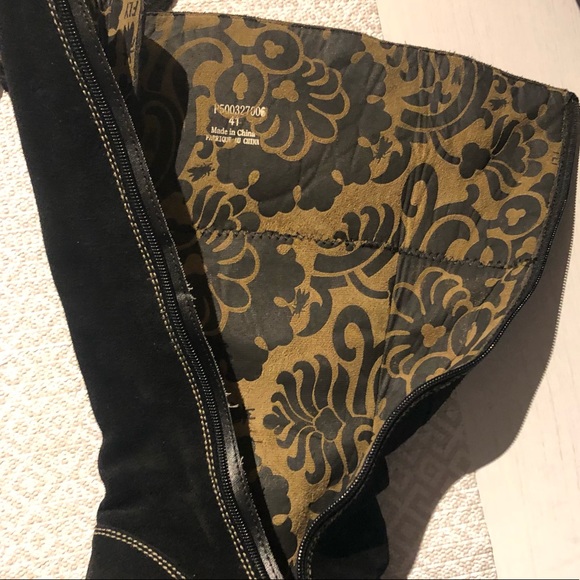 FLY London Yust Tall Oil Suede Leather Wedge Boots - Picture 5 of 10